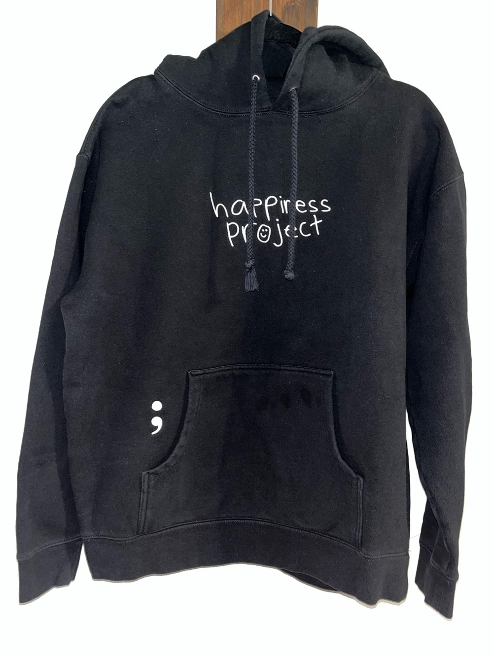 Happinness Project Black Graphic Hoodie